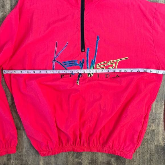 Key Florida Florida 1991 VTG Neon Pink 1/4 Zip Windbreaker Unisex One Size (XL) - Picture 5 of 8